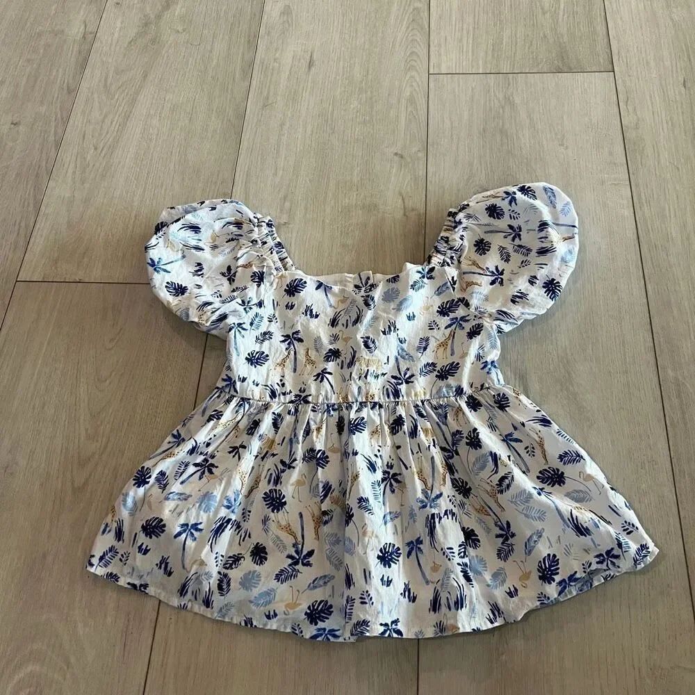 Janie and Jack Safari Flutter Sleeve girls top size Size 6